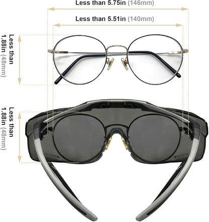 HTS HUNTERSKY HUNTERSKY ANSI Z87 Anti Fog Lab Safety Glasses Fit Over Eyeglasses Up to 1.88 inch 100% UV Protective Goggles