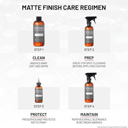 Dr. Beasley's Matte Paint Prescription Detailing Kit with Accessories Included, Designed for Matte Cars and Motorcycles, 100% VOC Free, 2 Years of Protection, 40 Ounce