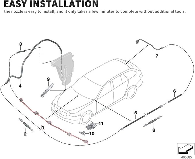 Windshield Washer Nozzle Array R/L 2007-2013 For BMW X5 E70 Replacement number # 61667275171 61664849540 4849540 7275171