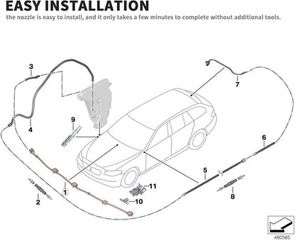 Windshield Washer Nozzle Array R/L 2007-2013 For BMW X5 E70 Replacement number # 61667275171 61664849540 4849540 7275171
