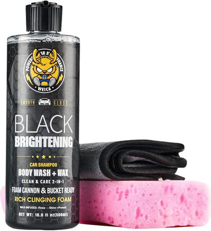 Black Car Shampoo - Deep Gloss Enhancer for Dark Vehicles, pH Safe for PPF/Ceramic Coated Surfaces, 16.9 fl oz