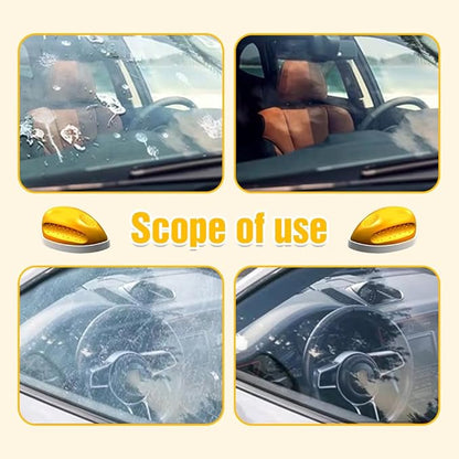 Automotive Oil Film Cleaning Brush, Car Glass Oil Film Cleaner Glass Cleaning Board Cleaning Wipe Windshield Cleaner, Glass Oil Film Remover for Windshield Improves Clarity Visibility (2, Yellow)