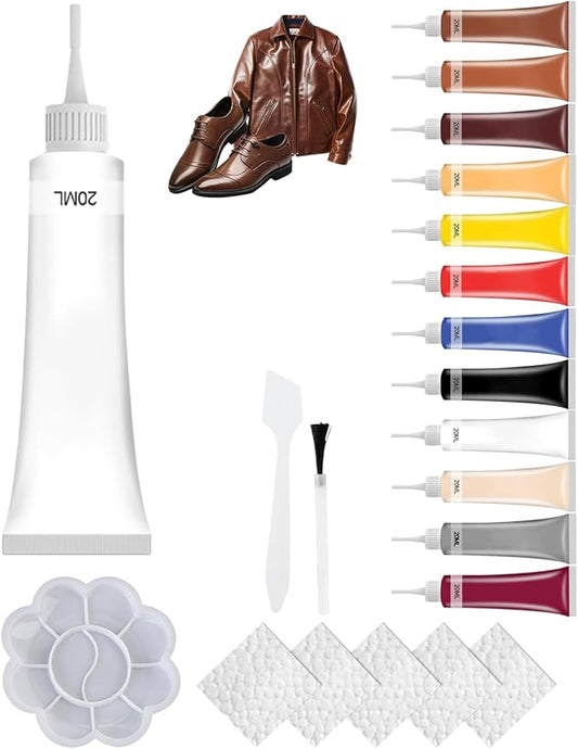 Advanced Leather Repair Gel, 2026 New Leather Repair Kit for Car Seat Vinyl Repair Kit, Professional Leather Repair Kit for Car Seat, Multifunctional Couch and Jacket Repair Kit (White)