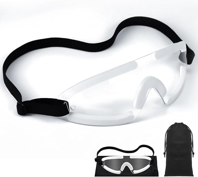 Kingdder Eye Shield Clear Eye Shield for Sleeping Protective Goggles with Adjustable Strap and Soft Padding, Sensitivity of The Eyes to Light, Storage Bag(1pcs)