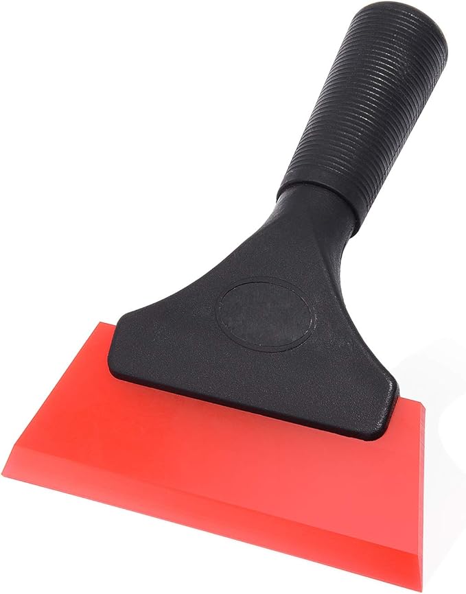 EHDIS Small Squeegee 5 inch Rubber Window Tint Windshield Scraper for Car,Glass, Mirror, Shower, Door,Bathroom Cleaning -Red (Red, 1)