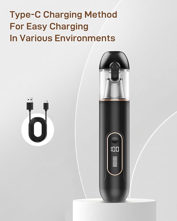 IOOKNA Handheld Vacuum Cordless, Car Vacuum Portable with 20000Pa Ultra-Strong Suction, Multi-Function Hand Vacuum Rechargeable for Cars, Home, Pet Hair & Outdoor Use
