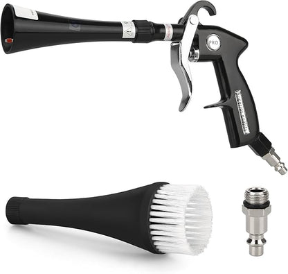 MYPIN Aluminium Car Cleaning Gun with Tapered Nozzle, 6-9.2Bar with 2 Set Nozzle, Pressure Air Blower Blow Gun Producing Powerful Blast of Air for Cleaning Cars, Velvet, Furniture and Carpets
