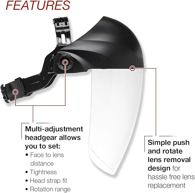 Lincoln Electric OMNIShield Professional Face Shield - High Density Clear Lens - Premium Headgear - K3750-1