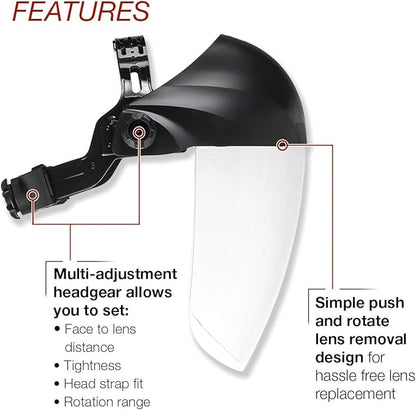 Lincoln Electric OMNIShield Professional Face Shield - High Density Clear Lens - Premium Headgear - K3750-1