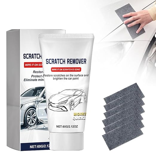 Nano Sparkle Cloth Car Scratch Remover Paste for Vehicles, 2025 Upgrade Car Scratch Repair Kit to Erase Car Paint Scratches, Water Spots，Scuff Repair Polishing Wax Kit (1pcs(White))