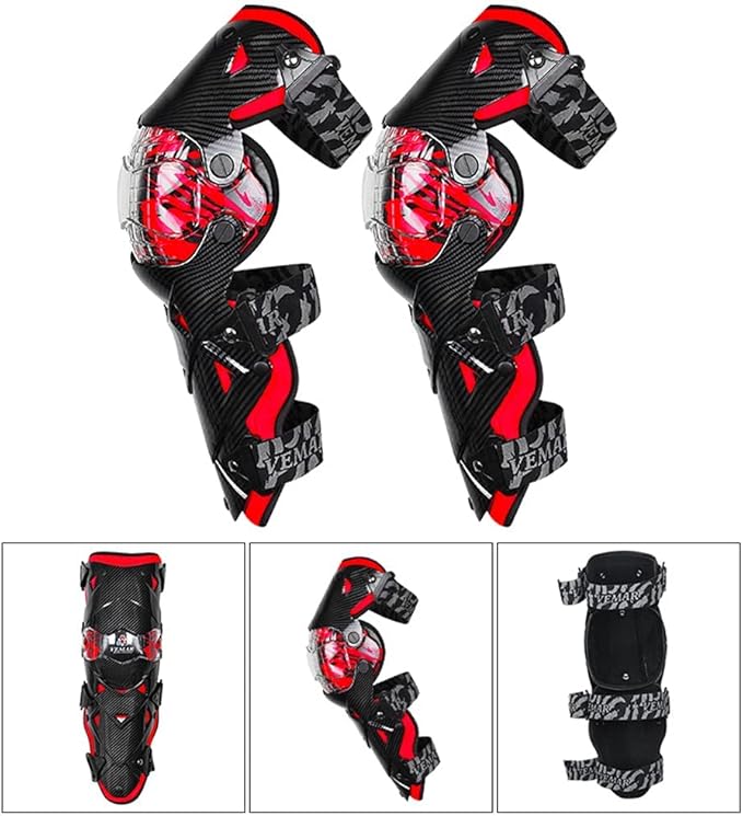 Tempsnow Knee and Shin Guards Motorcycle Protective Gear for Adults Hard Collision Avoidance Motocross Racing Knee Protector Shin Guards Motorbike Knee Guards Shin Protector