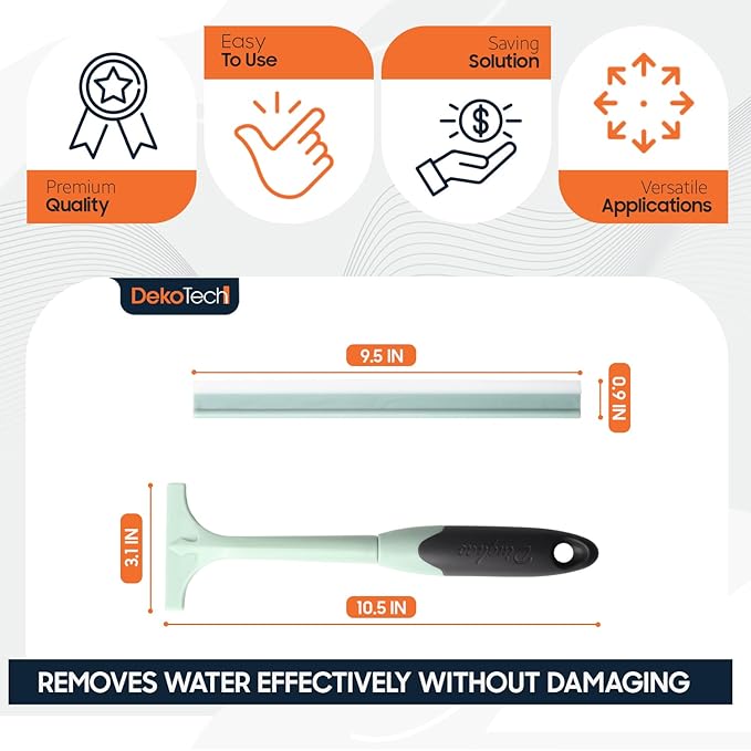 Soft TPR Series Window Squeegee – Multi-Purpose Glass Cleaner, Soft Silicone Blade, Non-Slip Handle for Windows, Mirrors, Car Glass, and Bathroom Surfaces