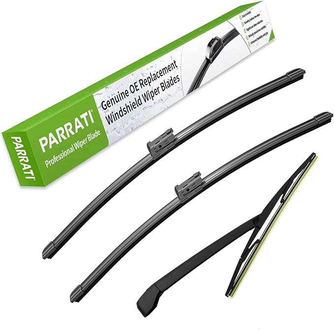 PARRATI® Premium Windshield Wipers with Rear Wiper Blades Arm Replacement for 2023-2016 Mazda CX-9,All-Season Automotive Wipers,Easy to Install 24"+18"+14"(Set of 4)