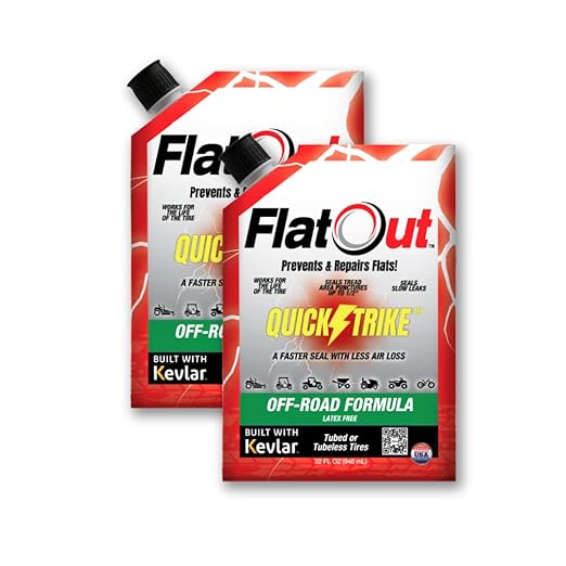 QuickStrike Tire Sealant - Off-Road Formula - New & Improved - Prevents Flat Tires - Seals Leaks - Contains Kevlar - Tubeless Tire Sealant - 32-Ounce Bag - Pack of 2