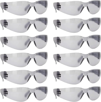 BISON LIFE Safety Glasses - Scratch Resistant Wrap Around Eyewear, Polycarbonate ANSI Z87.1 Impact Resistant Lens