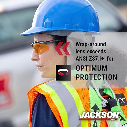 Jackson Safety SG Safety Glasses – Eye Protection for Men and Women – ANSI Z87.1 (Pack of 12)