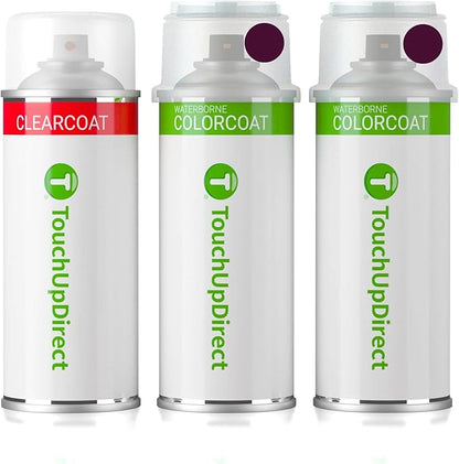 TouchUpDirect R3 Burgundy Velvet Metallic Tricoat Compatible with Ford Exact Match Touch Up Paint Aerosol - Essential Kit