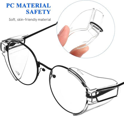 DOITOOL Safety Glasses Side Shields Pc Side Shield Flaps for Protective Eyewear Flexible Slip-on Eye Protection Covers for Glasses Lightweight 2 Pairs