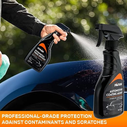 NUAN 300ml Custom Car Coating, Nano Ceramic Coating for Vehicle Paint Protection, Hydrophobic & Gloss Enhancer, Scratch Resistant, Easy Application
