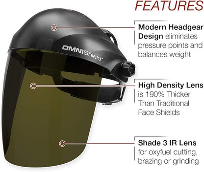 Lincoln Electric OMNIShield Professional Face Shield - Shade 3 IR Lens - Premium Headgear - K3753-1