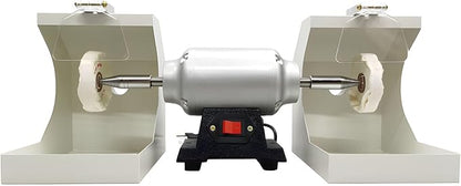 Banfluxion 110V 550W Polishing Machine Double-station Lab Polisher Lathe Buffing Grinder for Jewelry Polishing Burnishing Denture Polishing 3000rpm 35m/s Linear Speed