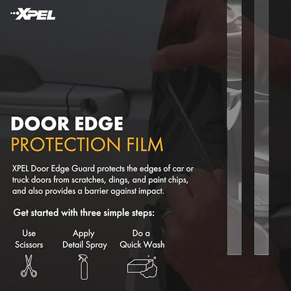 XPEL Door Edge Guard Protection Film Roll, 4-18" Strips - Car or Truck Doors, Protective Barrier Against Minor Scratches, Paint Chips, Door Edge Impact, and Dings - Prevents Damage and Possible Rust