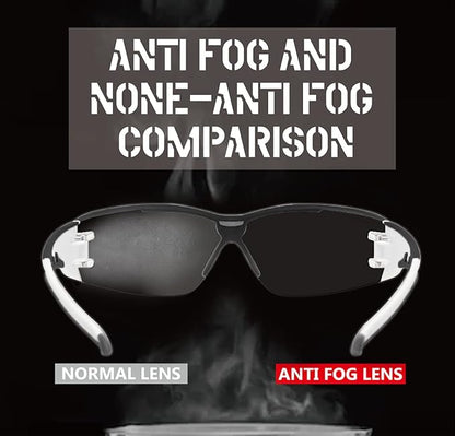 HTS HUNTERSKY Super Flexible Lightweight Anti Fog Wrap-Around U6 Clear Shooting Safety Glasses with ANSI Z87.1 Scratch Resist