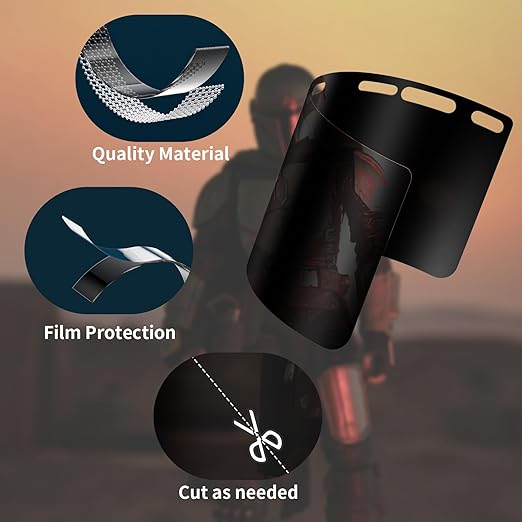 3 Pack Face Shield Replacement Lens, 15.5'' x 8'' Welding Shield Compatible with Hobart 770580, Face Shield for Grinding and Cutting, Tinted Full Face Shield, Star Wars Helmet Face Shield for Cosplay
