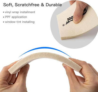 NEWISHTOOL Wool Felt Squeegee for Window Tinting, 2 Sizes Shrink Wool Squeegee, Scratch-Free Soft Window Tint Applicator