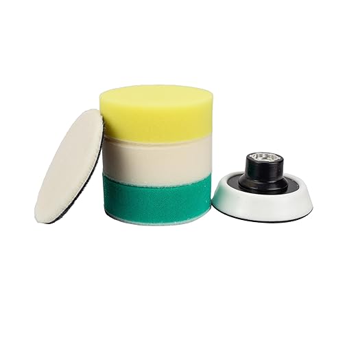 Maxshine 1” Foam Polishing Pads Kit – Specially Designed for Polishing Tiny Spots, Comes with 1” Wool, Cutting, Polishing, Finishing Pads, and 1” Hook & Loop Backing Plate 5/8” Thread