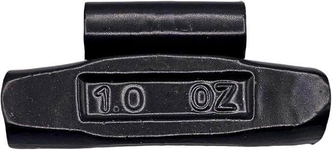 C-HORSE 100Pcs MC Series Clip on Wheel Weights Black Coated Assortment for Hammer Type Rim Balancers, 0.25oz, 0.50oz, 0.75oz, 1.0oz, 25pcs for Each Size Fit for Steel Wheel (MC Style, 0.25-1)
