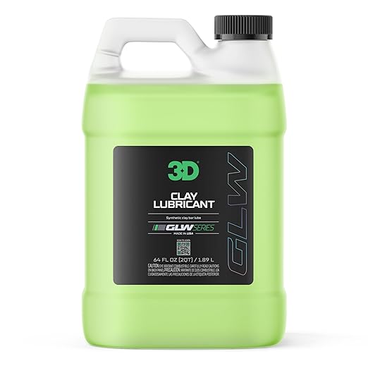 3D Clay Lubricant GLW Series | DIY Car Detailing | Hyper Slick Lubrication for Clay Bars | Eliminates Contaminants from Paint | Ultra Surface Protection | Decontamination Formula | Easy to Use | 64oz
