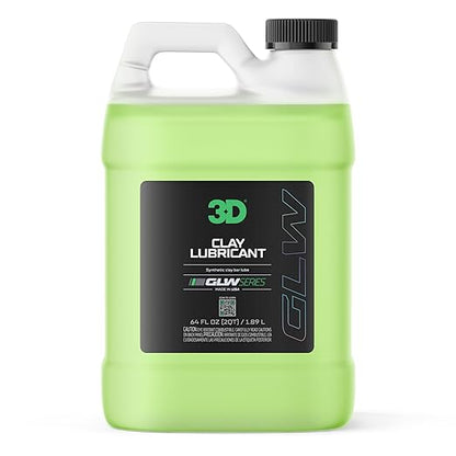 3D Clay Lubricant GLW Series | DIY Car Detailing | Hyper Slick Lubrication for Clay Bars | Eliminates Contaminants from Paint | Ultra Surface Protection | Decontamination Formula | Easy to Use | 64oz