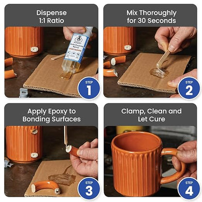 Brampton Multi-Purpose Epoxy, Quick 30-Minute Set, Waterproof 2-Part Epoxy Glue Kit for Tile, Metal, Ceramic, Glass, Wood, Stone, Strong Bonding, Sandable, Paintable Resin, Easy 1:1 Mix, 0.85 oz