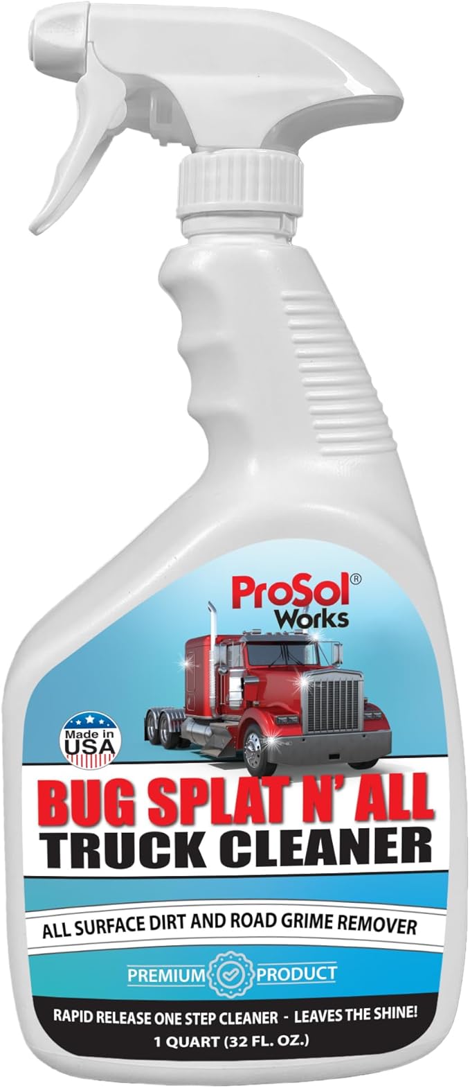 Bug Splat N' All Truck Cleaner 32 fl oz - Truck All Purpose Cleaner for Bug Splatter, Road Grime, Bird Droppings & Black Streak Remover - Tire Shine & Truck Cleaning Kit - Safe on All Surfaces