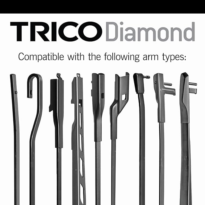 TRICO Diamond 24" + 18" Premium Automotive Replacement Windshield Wiper Blades (Set of 2), Passenger and Driver Side All-Weather Beam Wiper Blades for Select Vehicle Models