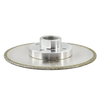 DT-DIATOOL Diamond Blade 4.5" x 5/8" Thread Flange 2-Pack - Single Side Electroplated Diamond Cutting and Grinding Disc for Granite Marble Natural Stone Tiles