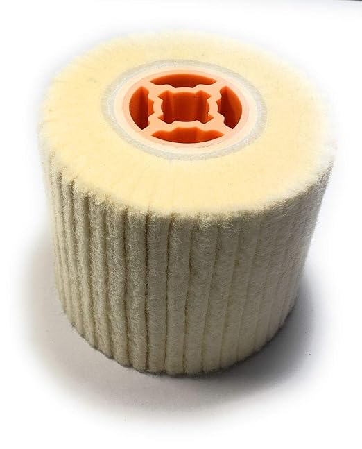 Wool Felt Wire Drawing Wheel Buffer Wheel Buffing Drum Mirror Burnishing Polishing Brush for Rust/Dust Removal,Jewelry/Glass (120X100MM)