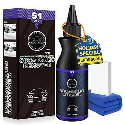 2026 New Upgraded Car Scratch Remover, Scratch and Swirl Remover for Vehicles Blemishes, Non-Toxic Car Paint Scratch Repair, Polishing & Waxing Kits with Buffer Pad, Microfiber Towel (1)