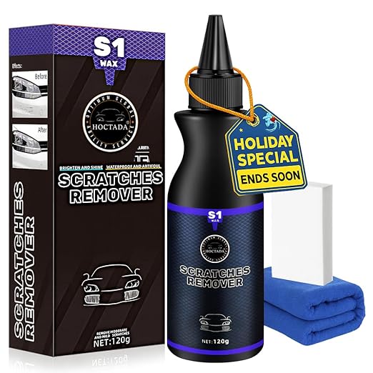 2026 New Upgraded Car Scratch Remover, Scratch and Swirl Remover for Vehicles Blemishes, Non-Toxic Car Paint Scratch Repair, Polishing & Waxing Kits with Buffer Pad, Microfiber Towel (1)