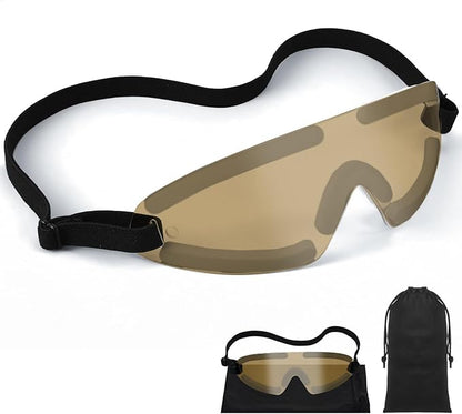 Kingdder Eye Shield Brown Eye Shield for Sleeping Protective Goggles with Adjustable Strap and Soft Padding, Sensitivity of The Eyes to Light, Storage Bag(1pcs)