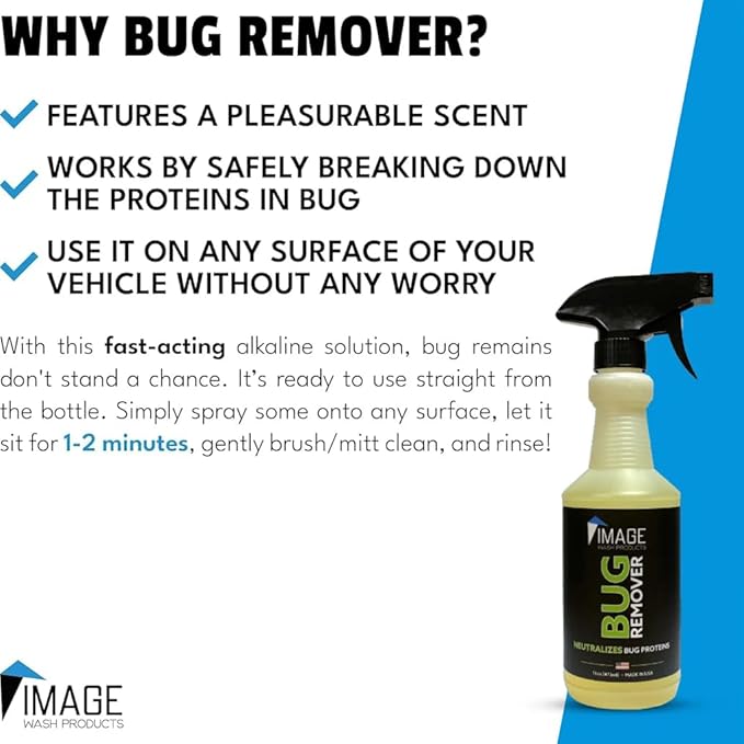 Image Wash Products Bug Remover – Best Bug Remover for Cars/Truck Exterior | Bug Cleaner for Vehicles, Car Bug Remover Spray, Bug Off Car Cleaner, Bug Wash for Cars (16 Fl Oz)