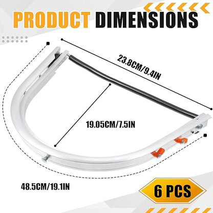 Zonon 6 Pcs Aluminum Face Shield Adapter for Grinding Cutting Cap Style Hard Hat Safety Face Mask Shield Visor Bracket (White)
