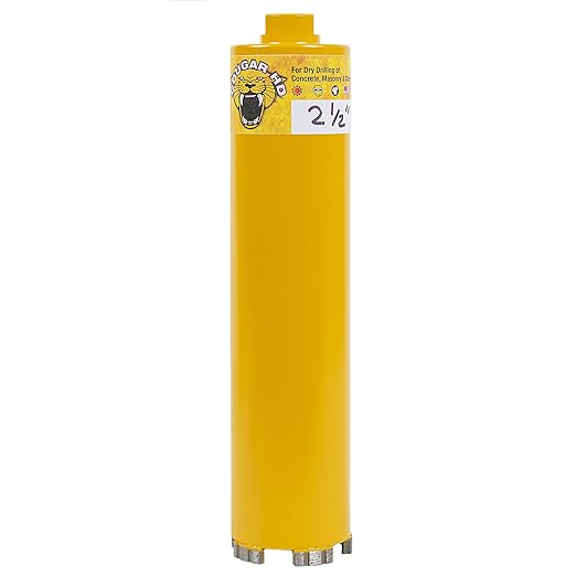 Delta Diamond Cougar HD Premium 2-1/2 Inch Dry Diamond Core Drill Bit, 5/8"-11 Threaded Arbor, Turbo Laser-Welded Segments for Cured Concrete with Rebar, Brick, Block, Masonry, Stone (2-1/2 inch)