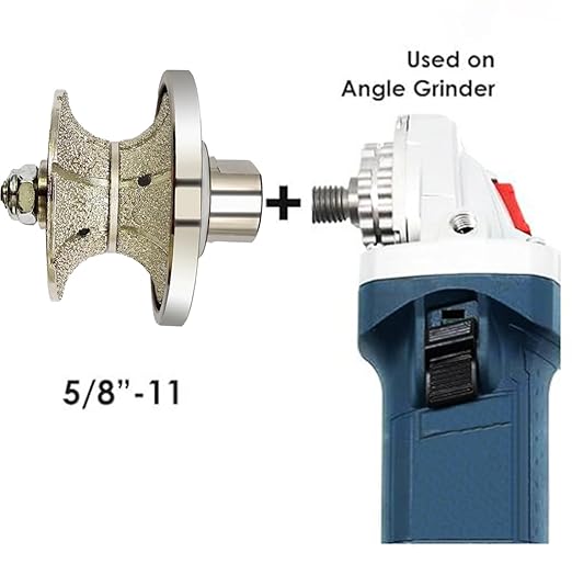VANEPIC V30 Diamond Full Bullnose Profile Wheel Diamond Hand Profiler Router Bit Wheel Vacuum Brazed with 5/8-11 Thread for Grinder Polisher Granite Marble Concrete and Countertop Edge Shaping