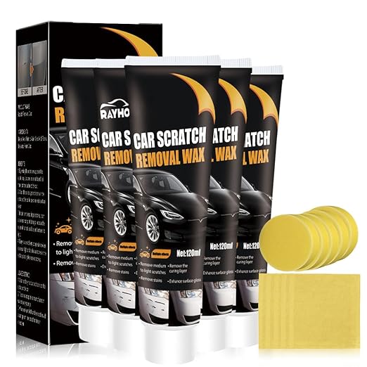 2025 New Scratch Remover for Vehicles, Car Scratch Repair Paste, Cars Paint Scratch Repair Polishing Wax with Wipe and Sponge, Car Paint Scratch Repair Kit for Deep Scratches on Various Vehicles (5)