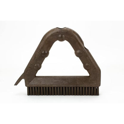 SPARTA Plastic Commercial Grout Brush, Triangle-Shaped Scrub Brush with Scraper and Two Threaded Holes for Attaching Handle (Sold Separately), 9 x 7 x 7 Inches, Brown, (Pack of 4)
