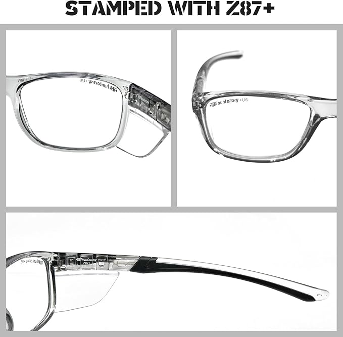 HTS HUNTERSKY TR90NZZ Safety Glasses with Side Shield Small Size Women Men ANSI Z87 Anti Fog Scratch Resistant Lab Pickleball