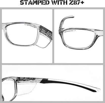 HTS HUNTERSKY TR90NZZ Safety Glasses with Side Shield Small Size Women Men ANSI Z87 Anti Fog Scratch Resistant Lab Pickleball