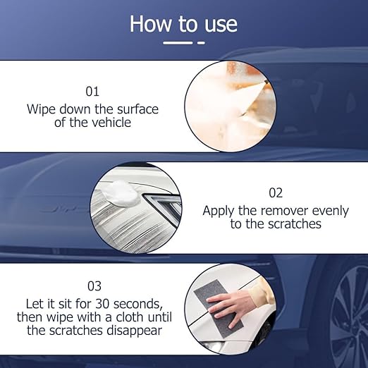 Nano Sparkle Cloth Car Scratch Remover Paste for Vehicles, 2025 Upgrade Car Scratch Repair Kit to Erase Car Paint Scratches, Water Spots，Scuff Repair Polishing Wax Kit (2pcs(White))